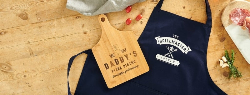 Personalised Grillmaster Apron and Pizza Serving Board - Father's Day Gift Guide - Sunday's Daughter