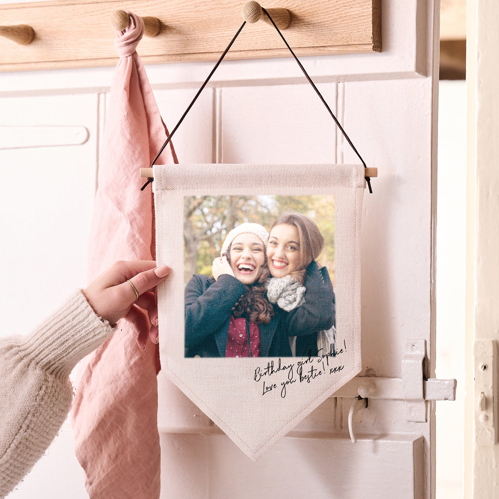 Personalised Best Friend Photo Linen Flag - Gifts for Friends - Sunday's Daughter