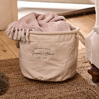 Personalised Couples Storage Basket - Gifts For The Home - Sunday's Daughter