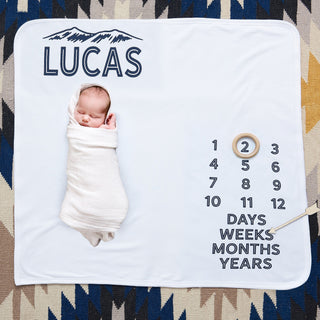 Personalised Wilderness Baby Milestone Blanket