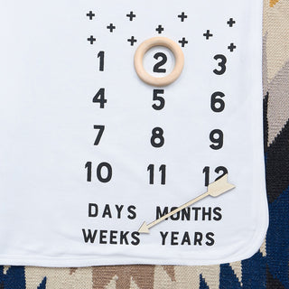 Personalised Scandi Crosses Baby Milestone Blanket