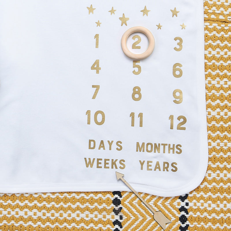 Personalised Scandi Star Baby Milestone Blanket