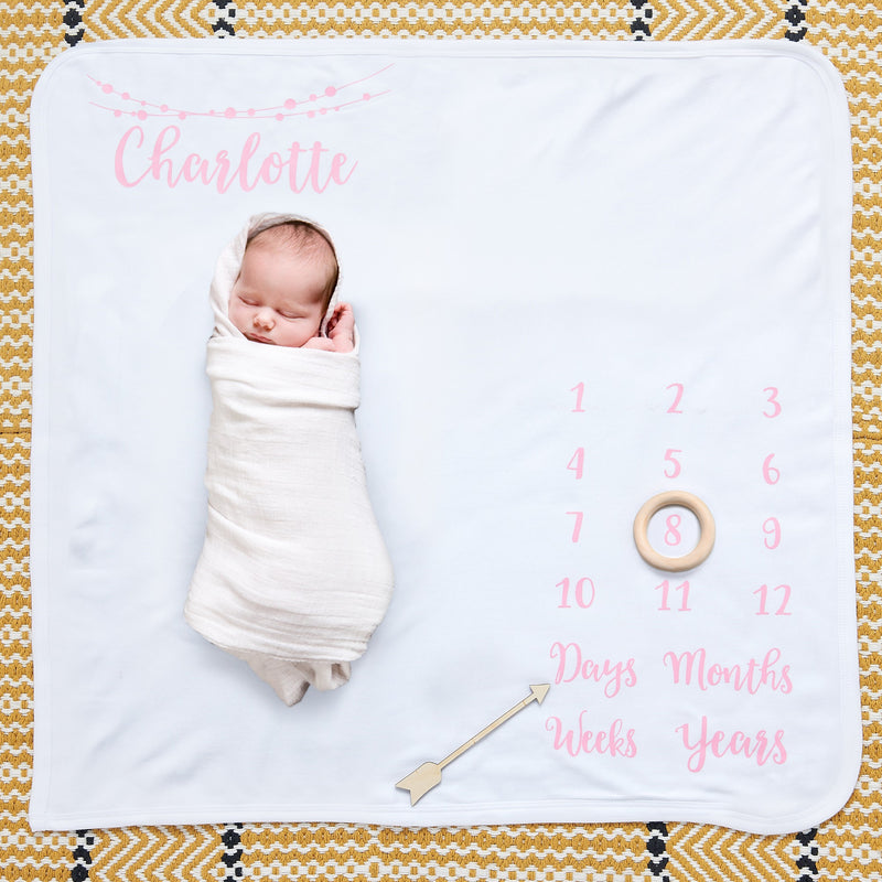 Personalised Baby Milestone Blanket