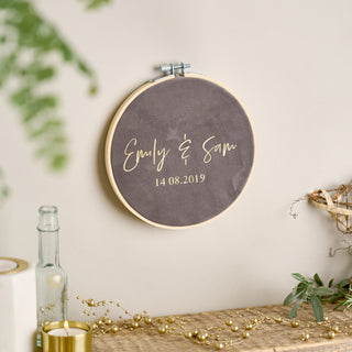 Personalised Couples Velvet Hoop