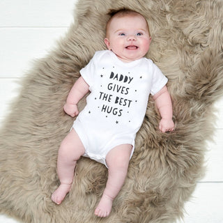 Daddy Gives The Best Hugs First Father's Day Babygrow