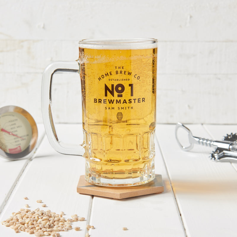 Personalised No. One Home Brewer Glass Tankard - Sunday's Daughter