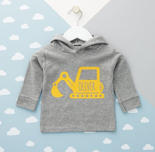 Digger Personalised Kid Hoodie - Sunday's Daughter