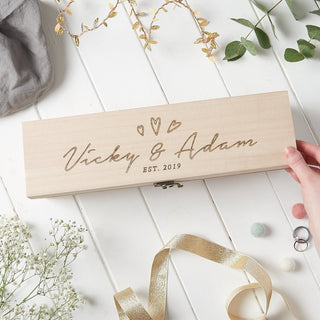 Engraved Engagement Wine Box