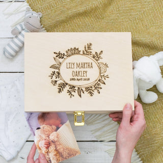 Floral Newborn Keepsake Box