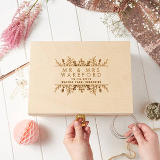  Personalised Botanical Wedding Keepsake Box