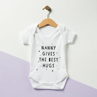 Grandma gives the best hugs baby grow - mother's day gifts for Grandma - Sunday's Daughter