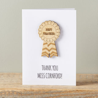 Personalised Thank You Teacher Keepsake Card - Sunday's Daughter