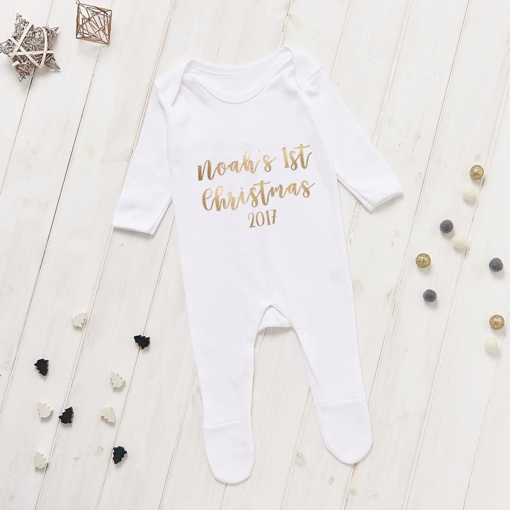 Personalised 1st Christmas Babygrow