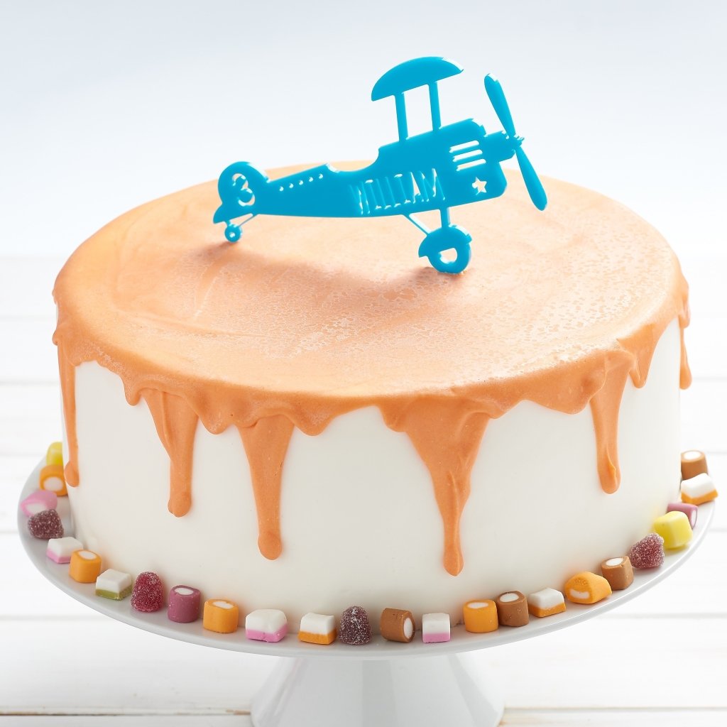 Personalised airplane cake topper