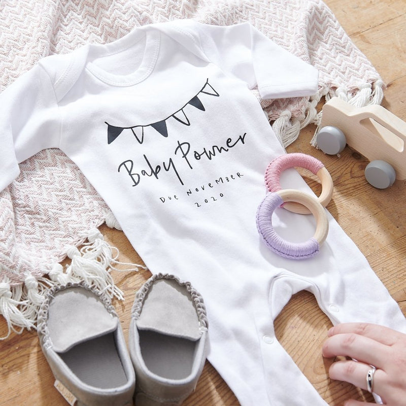 Personalised Baby Shower Sleepsuit - Sunday's Daughter