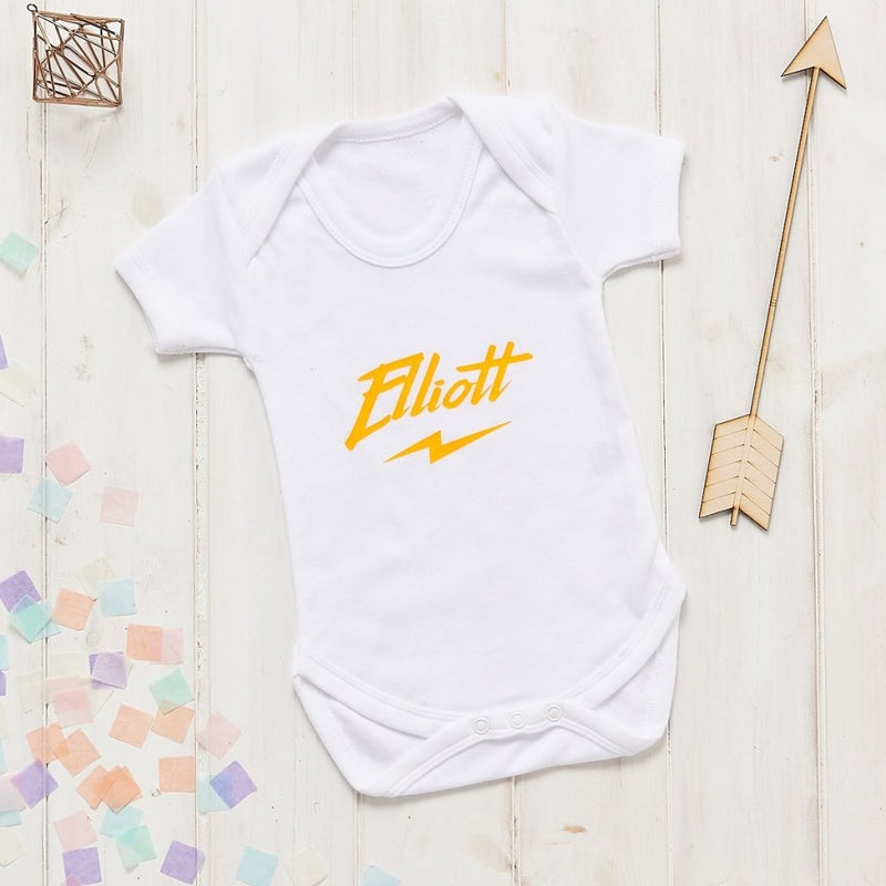 Personalised Baby Thunderbolt Babygrow - Sunday's Daughter