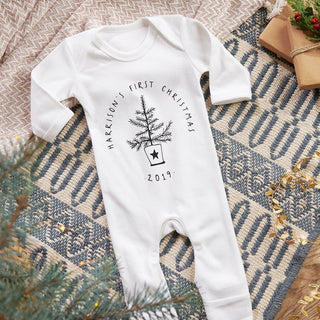 Personalised Baby's First Christmas Sleepsuit - Sunday's Daughter