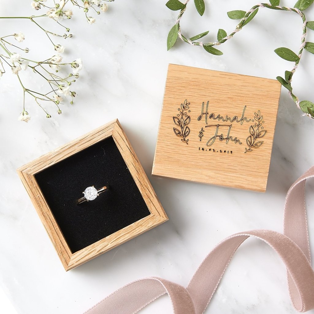 Personalised Botanical Wedding Ring Box