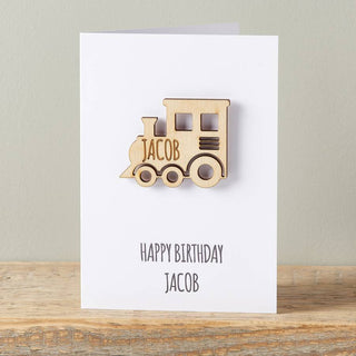 personalised train birthday cards 