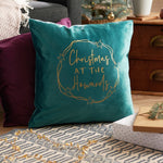 Personalised Christmas At The Luxury Velvet Cushion