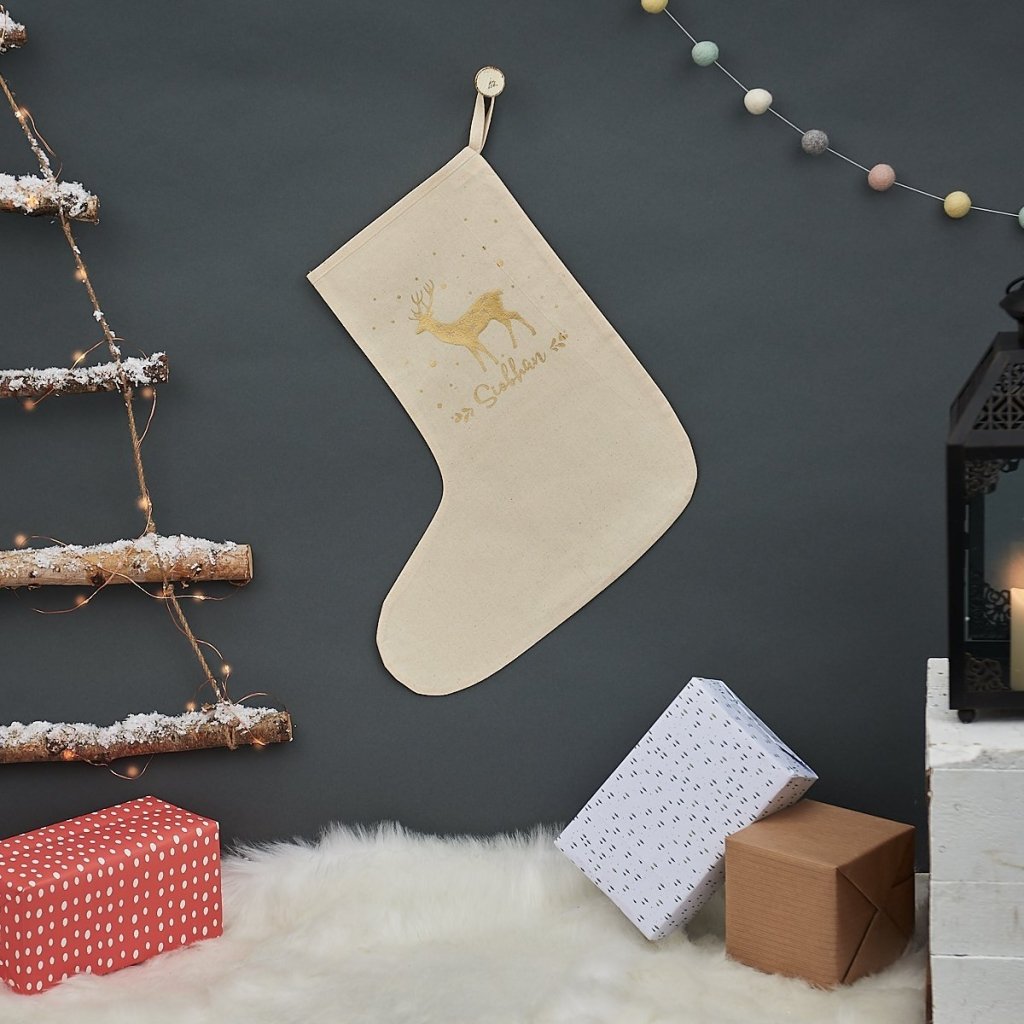 Personalised Christmas Reindeer Stocking 