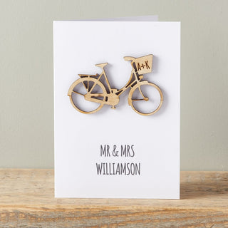 Personalised Couples Bicycle Keepsake Card