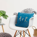Personalised Couples Initials Velvet Cushion - Sunday's Daughter