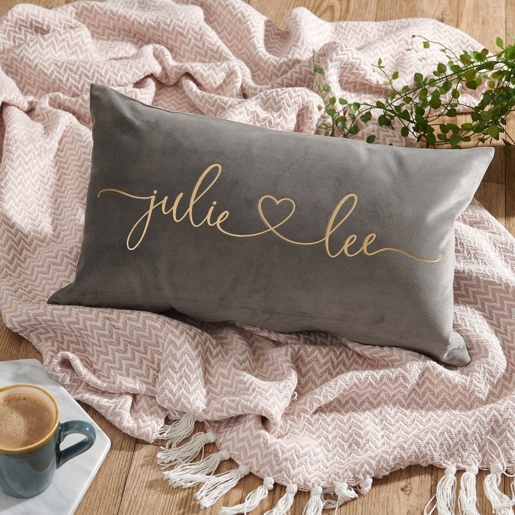 Romantic Valentine’s gifts for her - Couples Velvet Cushion