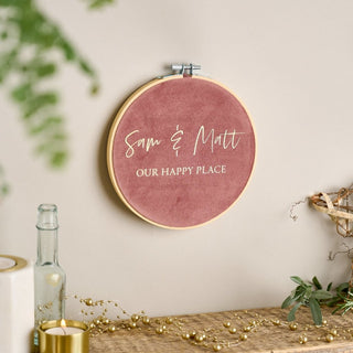 Personalised Couples Velvet Hoop