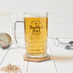 Personalised Daddy's Father's Day Glass Beer Tankard - Sunday's Daughter