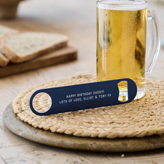 Personalised Father's Day Dad's Metal Bottle Opener - back message - Sunday's Daughter