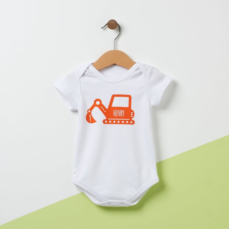 Personalised Digger Baby Grow - Sunday's Daughter