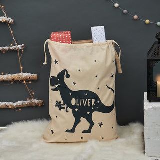 Personalised Dinosaur Christmas Sack - Sunday's Daughter