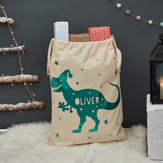 Personalised Dinosaur Christmas Sack - Sunday's Daughter