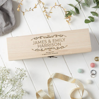 Personalised Elegant Wedding Wine Box - Sunday's Daughter