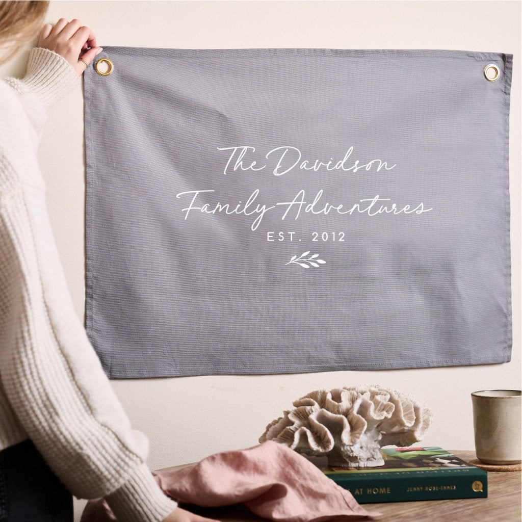 Personalised Family Linen Banner - Father's Day gifts - Sunday's Daughter