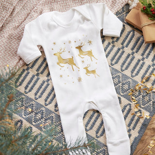 Personalised Family Reindeer Christmas Babygrow - Sunday's Daughter