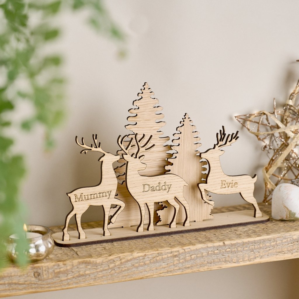 Personalised Family Reindeer Christmas Decoration - Sunday's Daughter