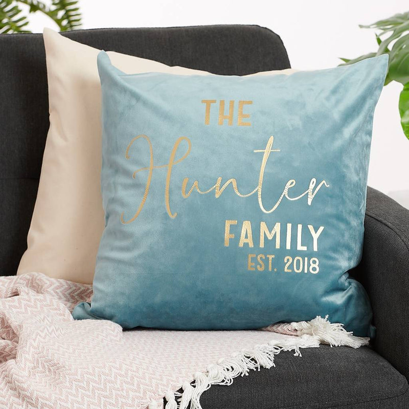 Personalised Family Velvet Cushion - Sunday's Daughter