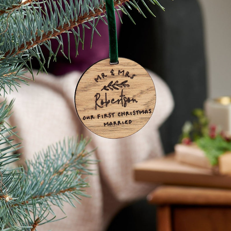 Personalised First Christmas Married Decoration - Sunday's Daughter
