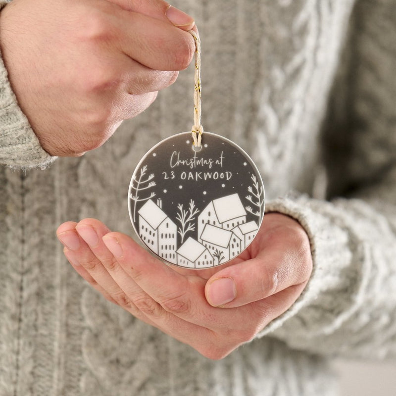 Personalised First Christmas at the new home hanging bauble decoration
