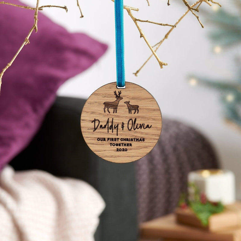 Personalised First Christmas Reindeer Decoration - Sunday's Daughter