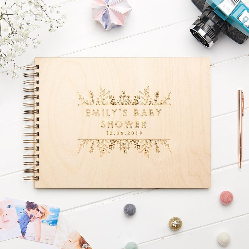 Personalised Floral Baby Shower Memory Book - Sunday's Daughter