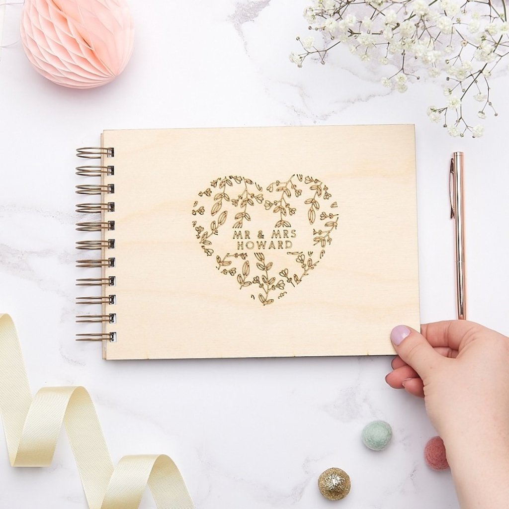 Personalised Floral Heart Guest Book - Sunday's Daughter