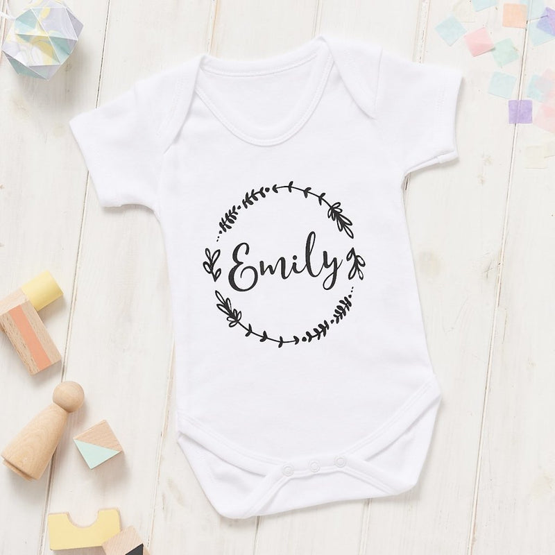 Personalised Floral New Baby Babygrow - Sunday's Daughter