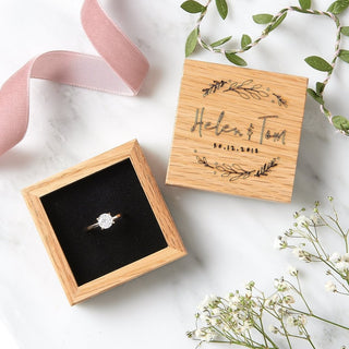 Personalised Floral Wooden Ring Box - Sunday's Daughter