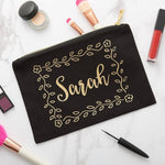 Personalised Floral Wreath Make Up Bag - Sunday's Daughter