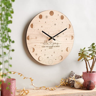 Personalised Moon And Stars Clock - Sunday's Daughter