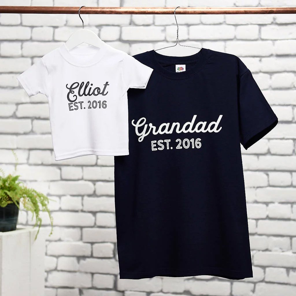 Personalised Grandad And Grandchild T-shirt Set - Sunday's Daughter