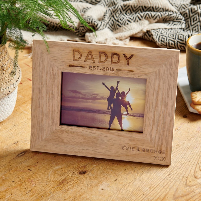 Personalised Daddy Wooden Photo Frame - Sunday's Daughter